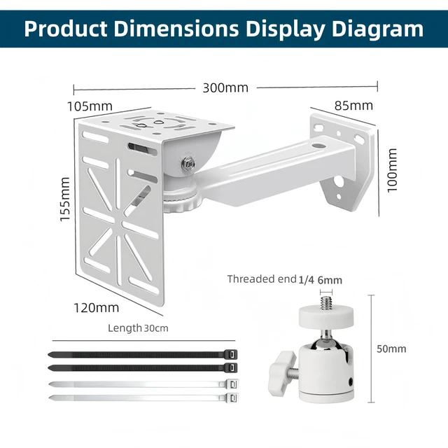 Alt view image 5 of 7 - Security Camera Mount System - Modular 3-in-1 Adjustable Outdoor/ Indoor Bracket for Wall/Ceiling Flat Surface Mounting | Fit CCTV, Flood Lights, Solar Panels