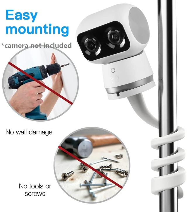 Alt view image 2 of 7 - OkeMeeo Flexible Twist Mount for eufy Indoor Cam S350 (No Drill, 1 Pack)