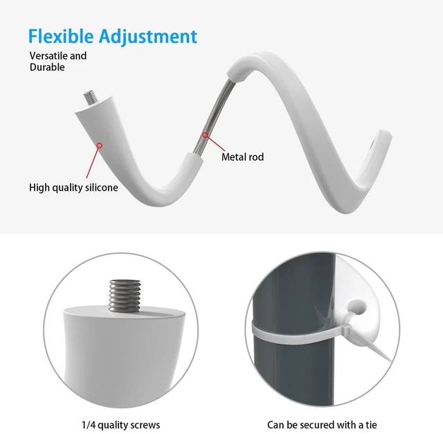 Alt view image 6 of 7 - OkeMeeo Flexible Twist Mount for eufy Indoor Cam S350 (No Drill, 1 Pack)