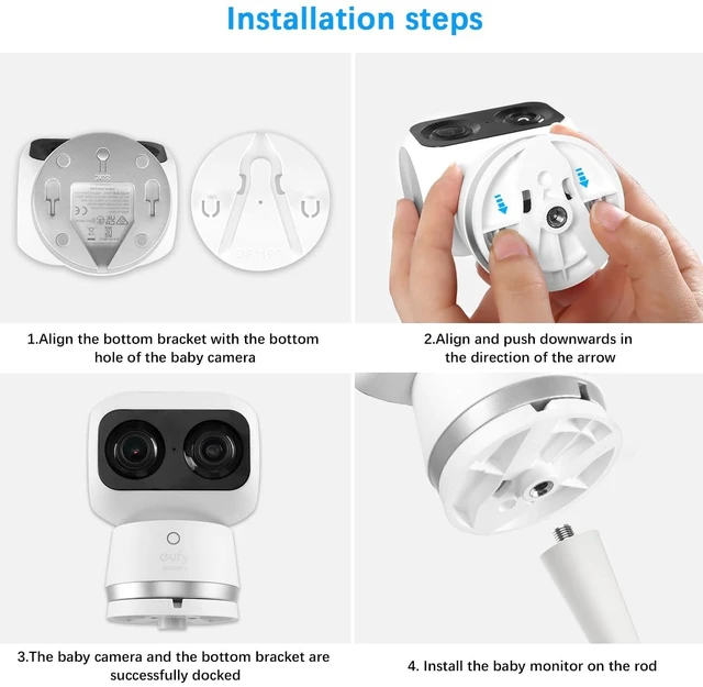 Alt view image 7 of 7 - OkeMeeo Flexible Twist Mount for eufy Indoor Cam S350 (No Drill, 1 Pack)