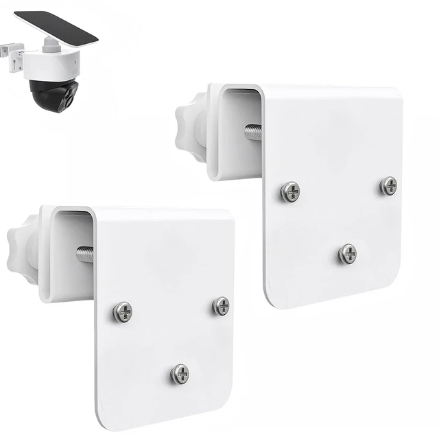 Main image of 2 Pack Gutter Mount Bracket for Eufy Security SoloCam S340/E30/E42 and 4G LTE Cam S33, Stainless Steel Gutter Mount for Solar Security Camera, No-Drill Installation