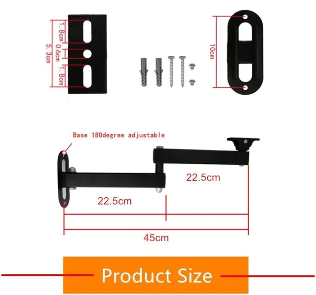 Alt view image 3 of 6 - OdiySurveil Articulating Magic Arm Wall Mount Holder Stand 15cm + 20cm,Wall Corner Mount Metal Black Bracket 35CM Long Arm Universal Angle Left Right Rotatable CCTV Camera Projector Holder