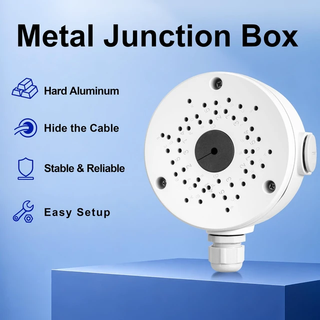 Alt view image 2 of 7 - BHVSON Metal Universal Round Junction Box Mount Bracket(3 Pack) | for Security Camera,IP66 Weatherproof Camera Junction Box Base for Wall Ceiling Installation
