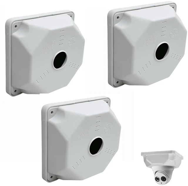 Main image of Universal Bullet Security Camera Junction Box Mount Bracket Plastic Rainproof Junction Box Mount Bracket for IP Camera Electric Enclosure, Indoor/Outdoor Wall Cable Junction Base Boxes (3 Pack)