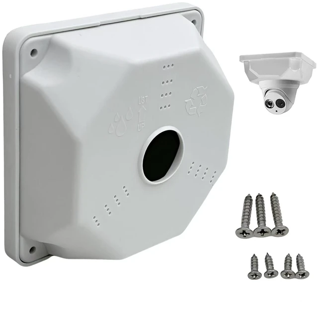 Alt view image 2 of 5 - Universal Bullet Security Camera Junction Box Mount Bracket Plastic Rainproof Junction Box Mount Bracket for IP Camera Electric Enclosure, Indoor/Outdoor Wall Cable Junction Base Boxes (3 Pack)
