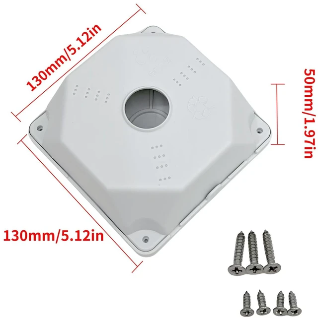 Alt view image 3 of 5 - Universal Bullet Security Camera Junction Box Mount Bracket Plastic Rainproof Junction Box Mount Bracket for IP Camera Electric Enclosure, Indoor/Outdoor Wall Cable Junction Base Boxes (3 Pack)