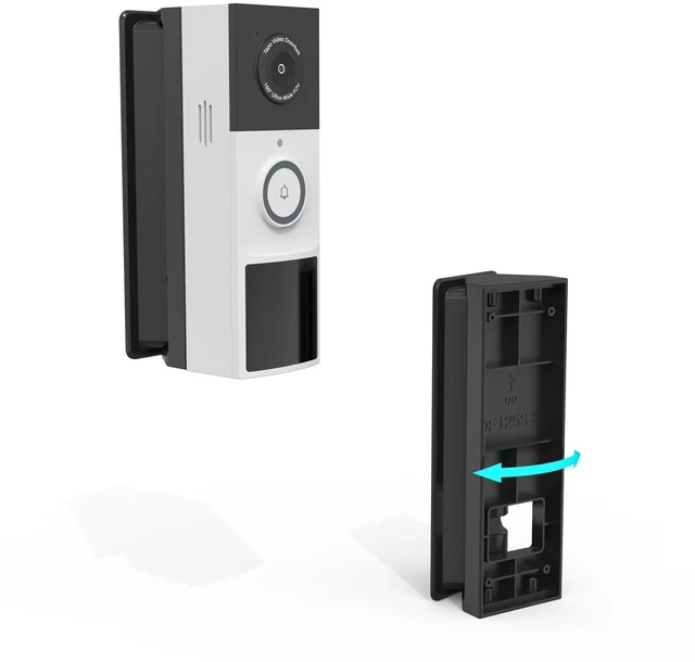 Main image of VOMENC Adjustable 0 to 45 Degree Left and Right Angle Mount Compatible with Tapo TP-Link Smart Video Doorbell D210/D225/D235/TD21 Camera (Black)
