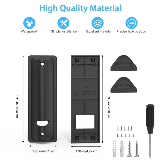 Alt view image 2 of 7 - VOMENC Adjustable 0 to 45 Degree Left and Right Angle Mount Compatible with Tapo TP-Link Smart Video Doorbell D210/D225/D235/TD21 Camera (Black)