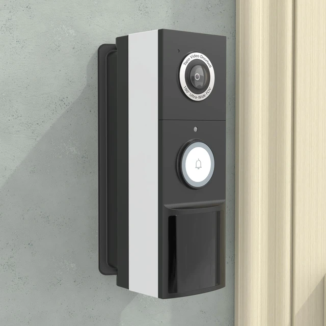 Alt view image 7 of 7 - VOMENC Adjustable 0 to 45 Degree Left and Right Angle Mount Compatible with Tapo TP-Link Smart Video Doorbell D210/D225/D235/TD21 Camera (Black)