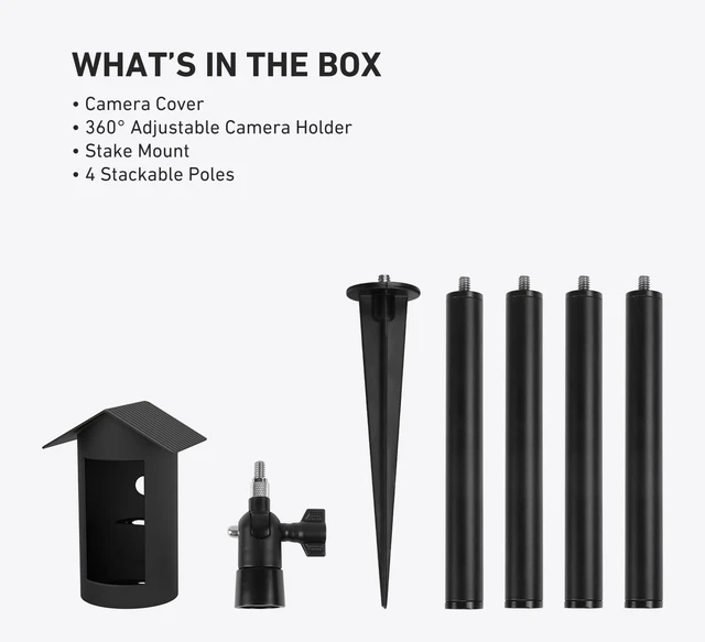 Alt view image 6 of 7 - Holicfun Stake Mount with Silicone Cover for Ring Outdoor Cam Plus Battery | Heavy-duty 21-inch metal ground stand, protective silicone skin, easy no-drill installation, black