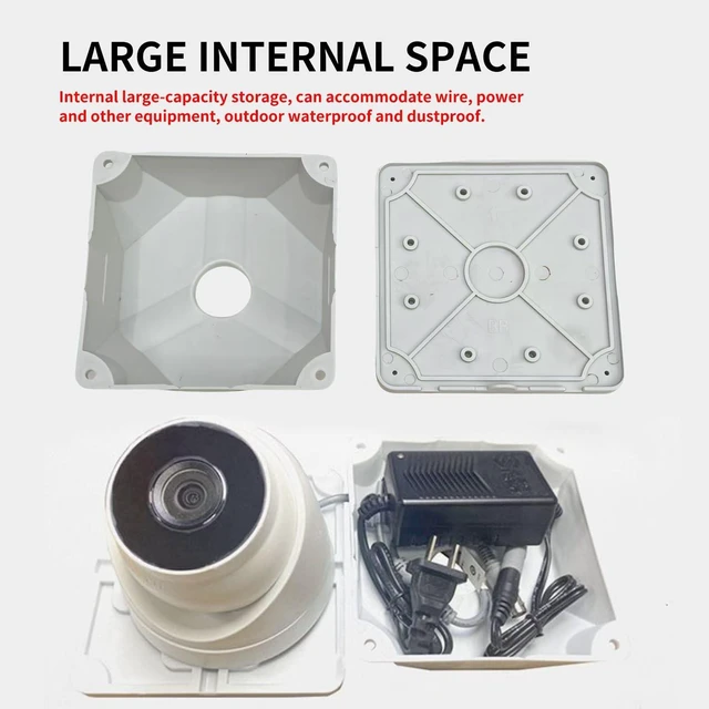 Alt view image 5 of 5 - Universal Bullet Security Camera Junction Box Mount Bracket Plastic Rainproof Junction Box Mount Bracket for IP Camera Electric Enclosure, Indoor/Outdoor Wall Cable Junction Base Boxes (3 Pack)