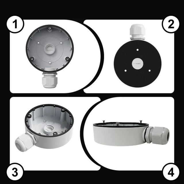 Alt view image 6 of 7 - Anpviz Junction Box Bracket JB1280ZJ-DM8 | Full Metal Design, IP66 Waterproof, Compatible with Turret IP PoE Cameras: IPC-D3053/3083/3012/3653/3683/3582/3583 (White)