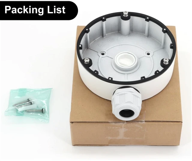 Alt view image 7 of 7 - Anpviz Junction Box Bracket JB1280ZJ-DM8 | Full Metal Design, IP66 Waterproof, Compatible with Turret IP PoE Cameras: IPC-D3053/3083/3012/3653/3683/3582/3583 (White)