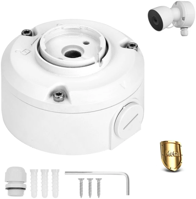 Main image of Metal Junction Box Mount Compatible with Google Nest Camera (Wired, 2nd Gen), Nest Cam 2nd Gen Accessory with Weatherproof Hidden Cable Management Aluminum Alloy Conduit Base
