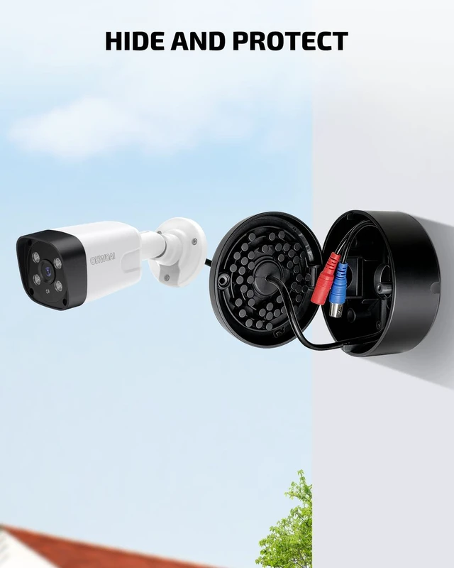 Alt view image 2 of 7 - Universal Security Camera Junction Box, Security Camera Mount Enclosure | Fits Bullet Surveillance Cameras, Cable Concealment Boxes, Easy Installation