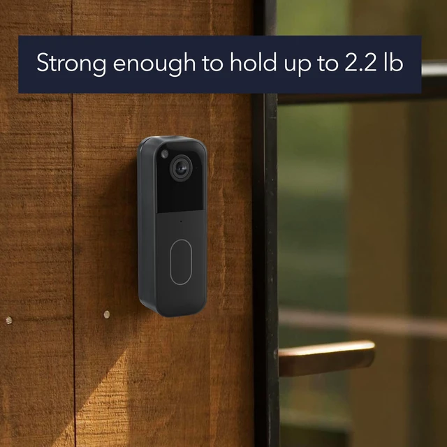 Alt view image 3 of 7 - Wasserstein No-Drill Mount Compatible with Blink Video Doorbell 1st Gen & 2nd Gen - Adhesive Wall Mount/Mounting Bracket for Blink Doorbell (Black)