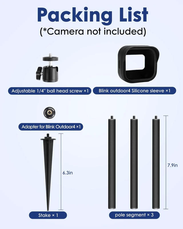 Alt view image 7 of 7 - 2Pack Camera Ground Stake Mount for Blink Outdoor 4/ 2K+ (2025 Model), Metal Spike Pole Mount with Weatherproof Silicone Case for Blink Gen 4 Outdoor Camera/2K+