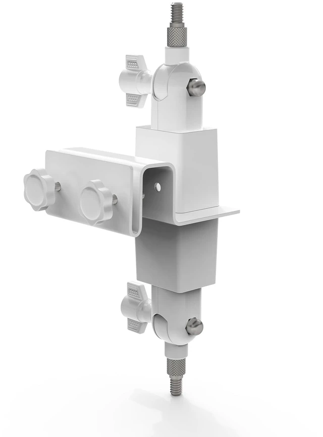 Main image of Holicfun 2-in-1 Gutter Mount for Outdoor Cameras and Solar Panels, White | Universal 1/4"-20 threaded bracket for Ring, Arlo & more solar panels & cams, no-drill, fits K-Style, Box & Fascia gutters