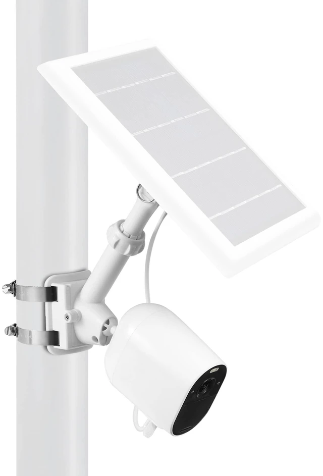 Main image of Wasserstein 2-in-1 Universal Pole Mount for Camera & Solar Panel Compatible with Wyze, Blink, Ring, Arlo, Eufy Camera (White)
