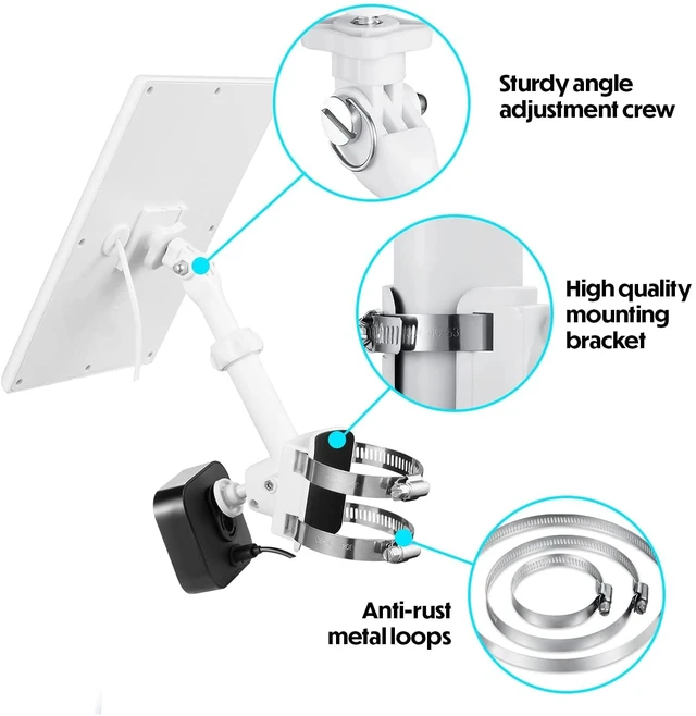 Alt view image 5 of 7 - Wasserstein 2-in-1 Universal Pole Mount for Camera & Solar Panel Compatible with Wyze, Blink, Ring, Arlo, Eufy Camera (White)