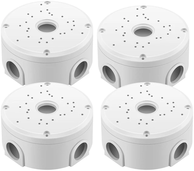 Main image of Security Camera Junction Box ABS Universal Security Camera Mount Bracket for Bullet/Dome CCTV Camera 4 Pack