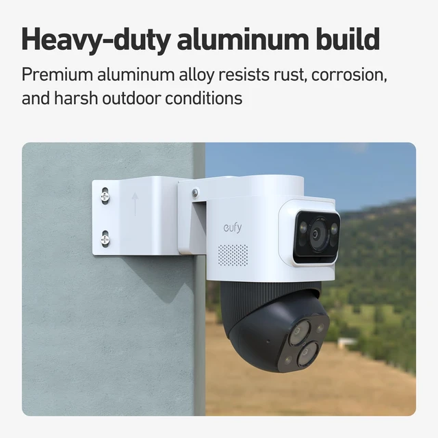 Alt view image 4 of 6 - Holicfun Wall Corner Mount for Eufy PoE Bullet-PTZ Cam S4 and eufyCam S4 | Outside corner mounting bracket, maximizes PTZ angle to 270°, weatherproof aluminum alloy, hardware included