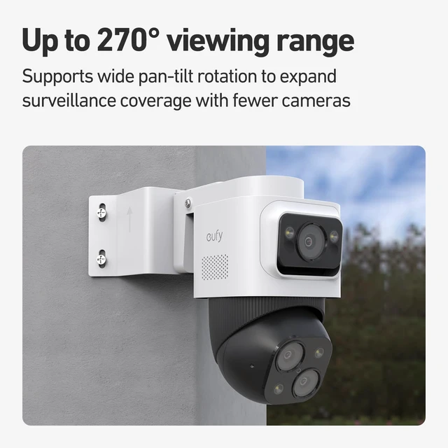 Alt view image 3 of 6 - Holicfun Wall Corner Mount for Eufy PoE Bullet-PTZ Cam S4 and eufyCam S4 | Outside corner mounting bracket, maximizes PTZ angle to 270°, weatherproof aluminum alloy, hardware included