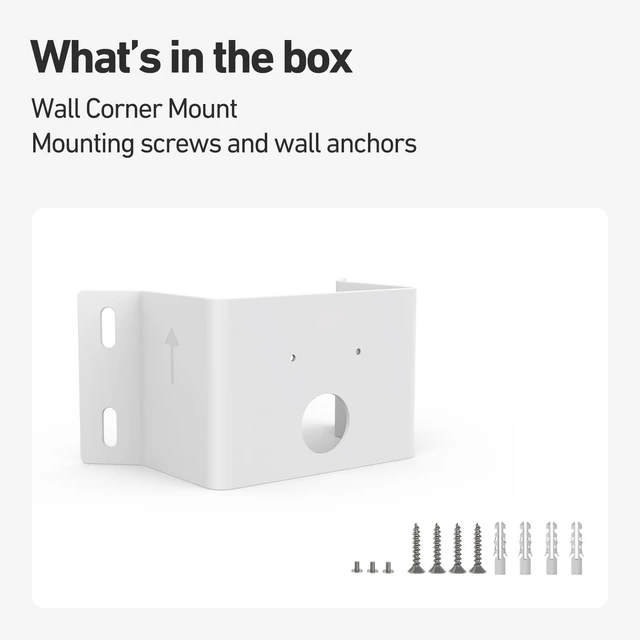 Alt view image 6 of 6 - Holicfun Wall Corner Mount for Eufy PoE Bullet-PTZ Cam S4 and eufyCam S4 | Outside corner mounting bracket, maximizes PTZ angle to 270°, weatherproof aluminum alloy, hardware included