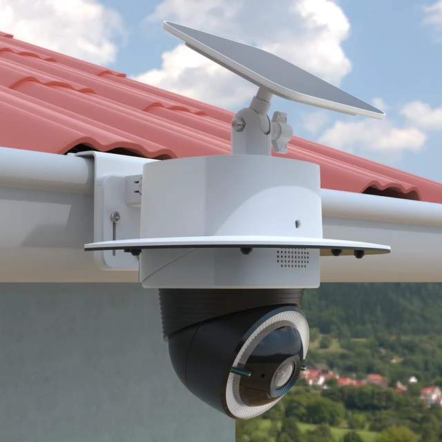 Alt view image 6 of 7 - Koroao Rain Sun Shield Cover with Adjustable Solar Panel Gutter Mount for Eufy 4G LTE Cam S330,All-in-One ABS Cover Housing Bracket for Camera and Solar Panel (Gutter Mounting)