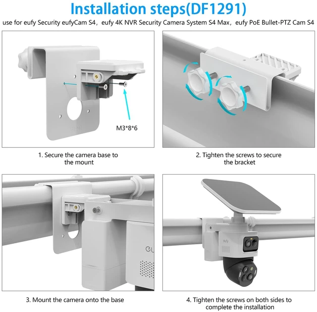 Alt view image 6 of 7 - Lyeiaa Gutter Mount Bracket for eufy PoE NVR Security System S4 Max, eufyCam S4 and eufy PoE Bullet Security Camera E40 Gutter Bracket