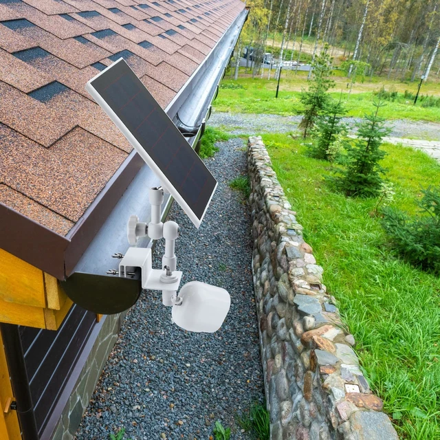 Alt view image 6 of 7 - ALERTCAM 2-in-1 Weatherproof Gutter Mount for Arlo Solar Panel and Arlo Pro 6/Pro 5S/Pro 4/Pro 3/Ultra Security Camera, Perfect Angle to Get Adequate Sunlight - White
