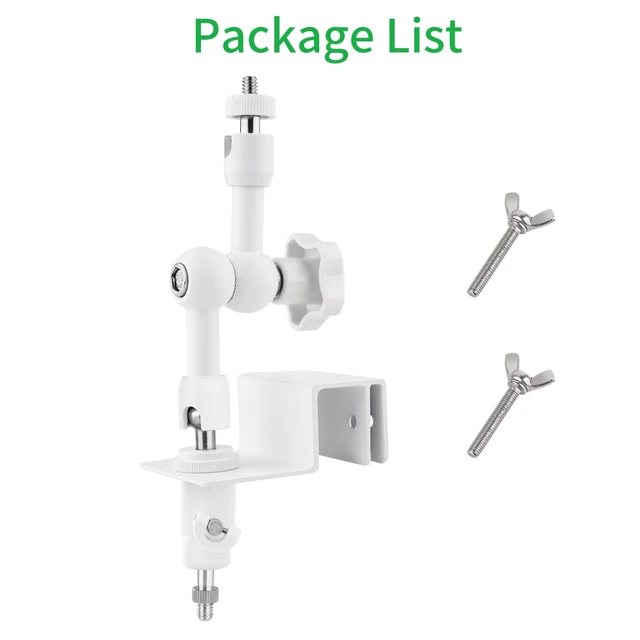 Alt view image 7 of 7 - ALERTCAM 2-in-1 Weatherproof Gutter Mount for Arlo Solar Panel and Arlo Pro 6/Pro 5S/Pro 4/Pro 3/Ultra Security Camera, Perfect Angle to Get Adequate Sunlight - White