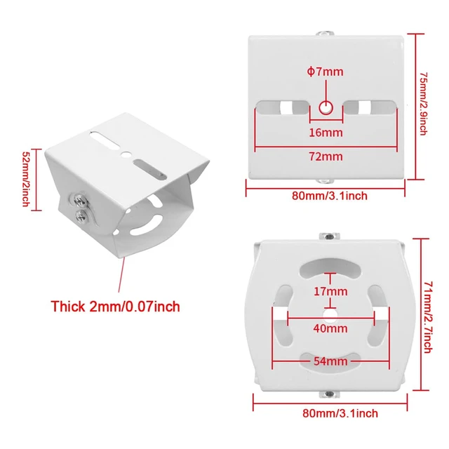 Alt view image 3 of 7 - Rosebe Dual Mount Arm J Type Base Bracket for CCTV Cameras,Metal 2 Base Bracket Horizontal Cross Bar Dual Camera Mount Bracket J Shape Wall Mounting Bracket