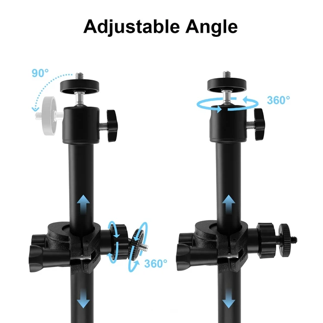 Alt view image 3 of 7 - 2 Pack 2-in-1 Ground Stake Mount Stand, Security Camera Pole with Solar Panel Mount, 360° Adjustable Bracket for Ring, Blink, Eufy, Arlo, Wyze, Google Nest
