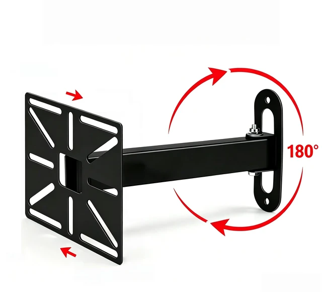 Alt view image 3 of 6 - Adjustable CCTV Camera Wall Mount Bracket, Universal Compatibility for Dome/PTZ Cameras & Ball Machines, Indoor/Outdoor Security Camera Holder with Mounting Plate (7.87 inches Black Mount and Plate)