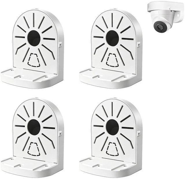 Main image of ZT-NET ZT-NET Indoor Camera Mount ABS Plastic Wall Mount L-Shaped Bracket | for Security Dome IP Camera Mounting, Junction Box Cable Management (4.5in-4PACK)