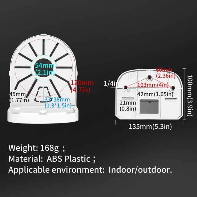Alt view image 4 of 7 - ZT-NET ZT-NET Indoor Camera Mount ABS Plastic Wall Mount L-Shaped Bracket | for Security Dome IP Camera Mounting, Junction Box Cable Management (4.5in-4PACK)