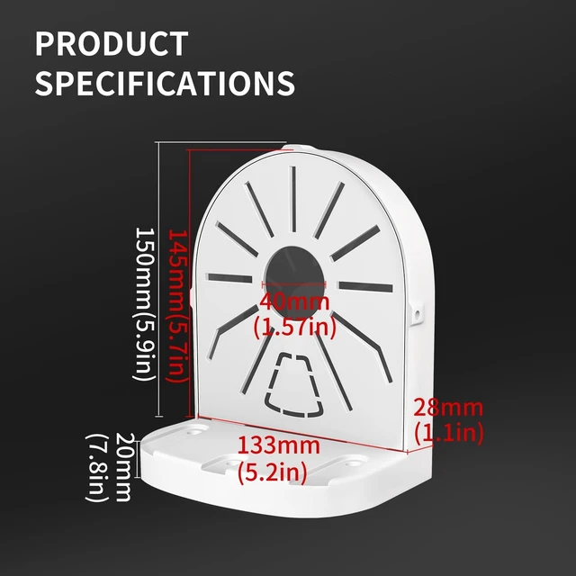 Alt view image 5 of 7 - ZT-NET ZT-NET Indoor Camera Mount ABS Plastic Wall Mount L-Shaped Bracket | for Security Dome IP Camera Mounting, Junction Box Cable Management (4.5in-4PACK)