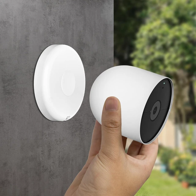 Alt view image 2 of 7 - UYODM Magnetic Wall Mounts Compatible with Google Nest Cam Outdoor or Indoor, Battery - 2nd Generation, Magnetic Replacement Base Plate for Google Nest Camera(Nest Cam Not Included)