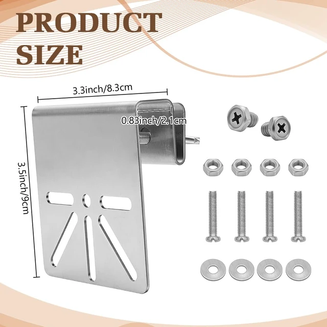 Alt view image 2 of 5 - GOOPESTRY 4 Pack Gutter Mount Bracket for Cameras with Screws and Nuts | Stainless Steel Gutter Wall Mounted Bracket, No-Drill Installation, Outdoor Security Mount for Security Camera, Silver