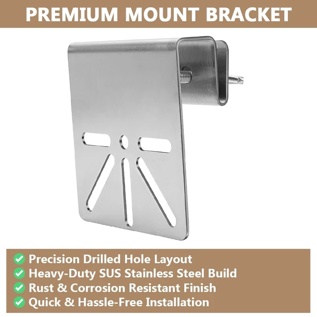 Alt view image 4 of 5 - GOOPESTRY 4 Pack Gutter Mount Bracket for Cameras with Screws and Nuts | Stainless Steel Gutter Wall Mounted Bracket, No-Drill Installation, Outdoor Security Mount for Security Camera, Silver