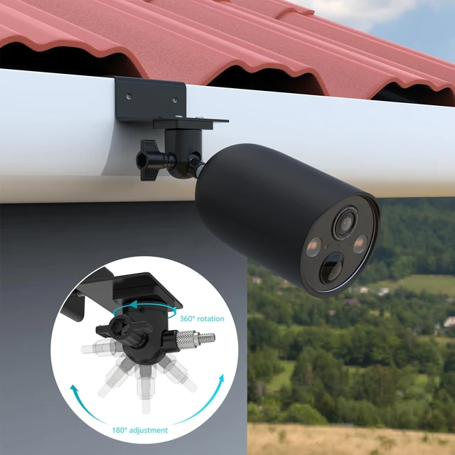 Alt view image 2 of 7 - TIUIHU Gutter Mount Bracket with Silicone Cover Skins Compatible with TP-Link Tapo MagCam C425Tapo MagCam C402 Security Camera(Black)