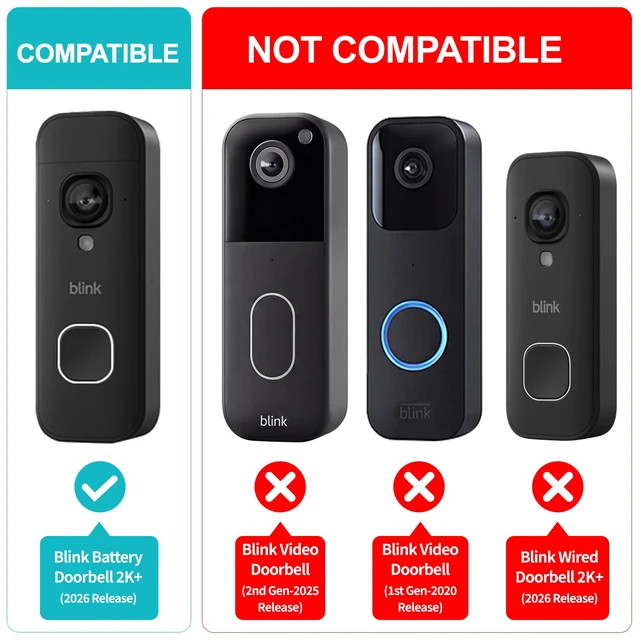 Alt view image 2 of 7 - Anti-Theft Doorbell Mount for Blink Battery Doorbell 2K+(2026 Release) Only, No Drill Doorbell Camera Mount for Blink Doorbell, Video Doorbell Mounting Bracket Holder, Not for Blink Wired Doorbell