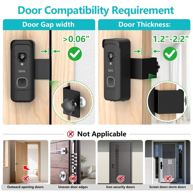 Alt view image 4 of 7 - Anti-Theft Doorbell Mount for Blink Battery Doorbell 2K+(2026 Release) Only, No Drill Doorbell Camera Mount for Blink Doorbell, Video Doorbell Mounting Bracket Holder, Not for Blink Wired Doorbell