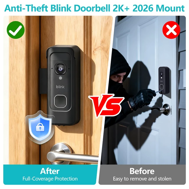 Alt view image 7 of 7 - Anti-Theft Doorbell Mount for Blink Battery Doorbell 2K+(2026 Release) Only, No Drill Doorbell Camera Mount for Blink Doorbell, Video Doorbell Mounting Bracket Holder, Not for Blink Wired Doorbell