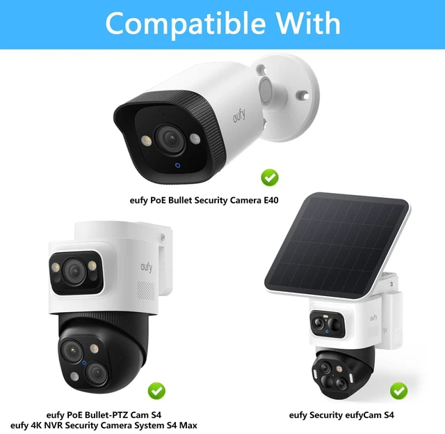 Alt view image 5 of 7 - Lyeiaa Gutter Mount Bracket for eufy PoE NVR Security System S4 Max, eufyCam S4 and eufy PoE Bullet Security Camera E40 Gutter Bracket