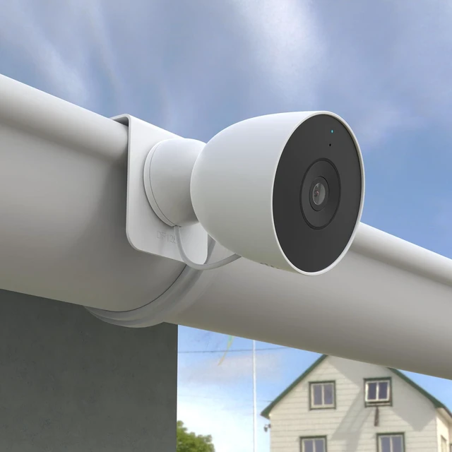 Main image of Koroao Gutter Mount Bracket for Google Nest Cam Outdoor Wired 2nd Gen | Tool-free clamp design, no drilling or wall damage,Rustproof aluminum for year-round outdoor use