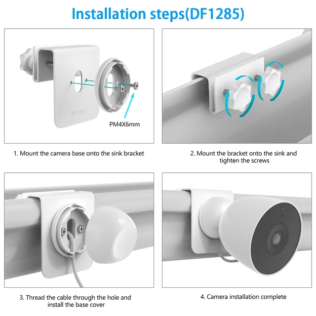 Alt view image 5 of 7 - Koroao Gutter Mount Bracket for Google Nest Cam Outdoor Wired 2nd Gen | Tool-free clamp design, no drilling or wall damage,Rustproof aluminum for year-round outdoor use