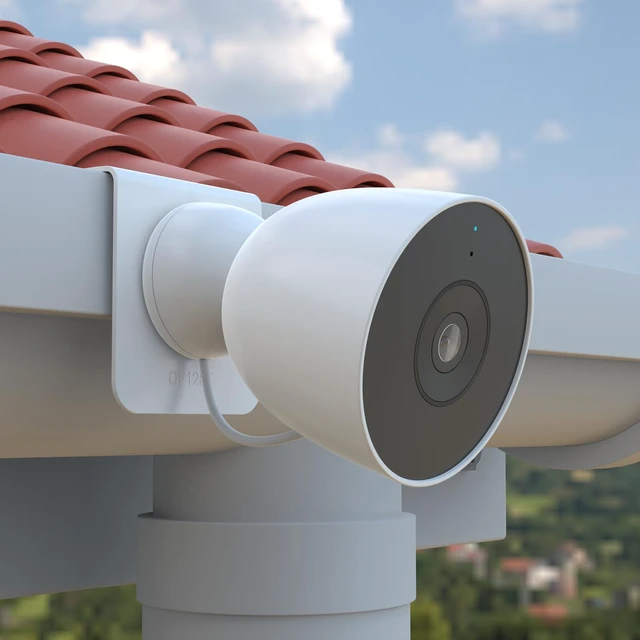 Alt view image 6 of 7 - Koroao Gutter Mount Bracket for Google Nest Cam Outdoor Wired 2nd Gen | Tool-free clamp design, no drilling or wall damage,Rustproof aluminum for year-round outdoor use