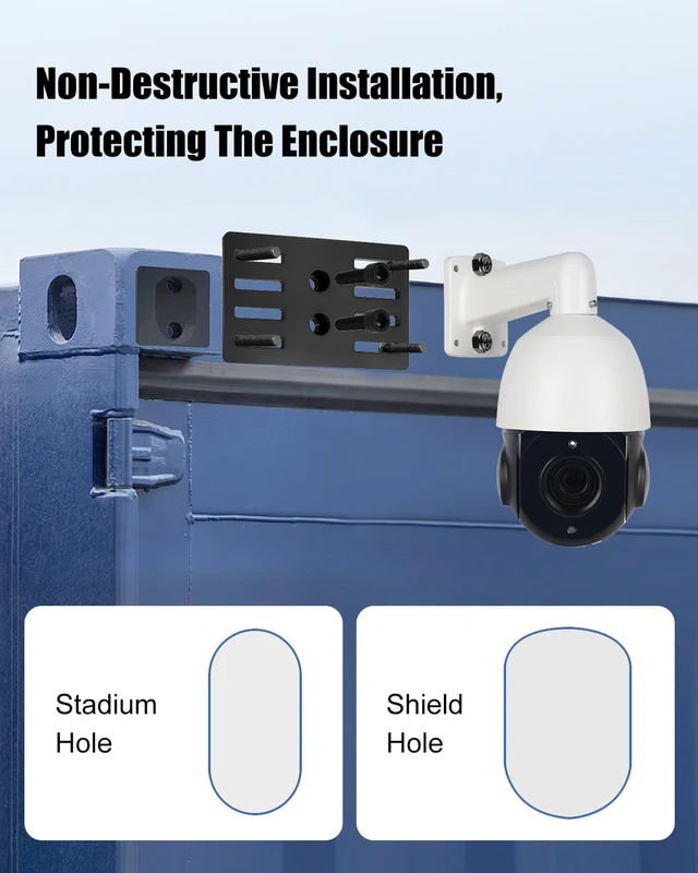 Alt view image 3 of 6 - Camera Mounting Platform for Shipping Containers, Outdoor Lights Mount | No-Drill Adjustable Rail for Conex Box Cameras Lights Ladder Antenna Outdoor Equipment Installation